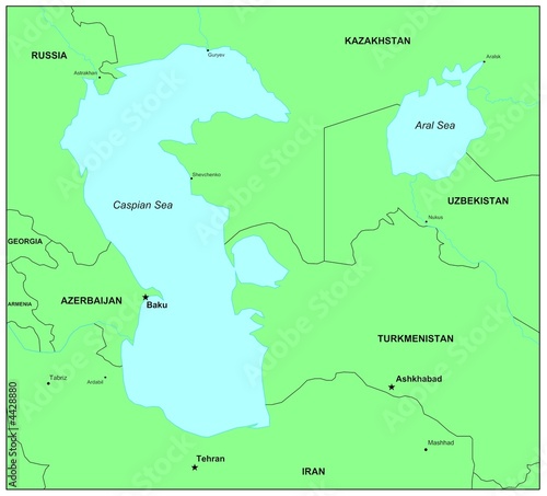 Sea maps series: Caspian Sea, Aral sea