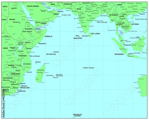 Sea maps series: Indian Ocean