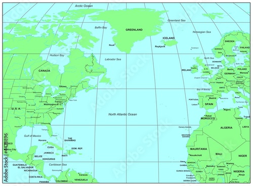 Sea maps series: North Atlantic Ocean