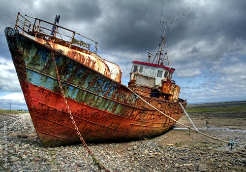 Photo: Trawler on Roa Island Causeway, Barrow in Furness Trawler on Roa Island Causeway, Barrow in Furness