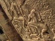 Sculpted wall inside Angkor Wat temple 