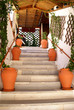 Steps to the greek taverna on terrace Steps to the greek taverna on terrace