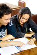 students in a library