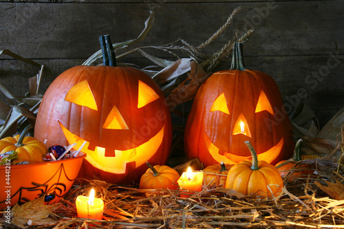 Scarved jack-o-lanterns
