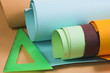 Rolls of a multi-coloured paper Rolls of a multi-coloured paper
