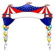 USA patriotic stars and stripes circus tent banner