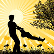 Happy family, vector