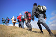 Alpine expedition going towards the peak Korab Alpine expedition going towards the peak Korab