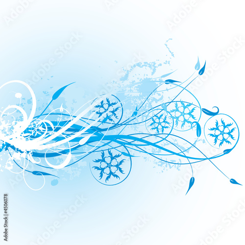 Winter floral background, vector Winter floral background, vector