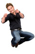man jumpiing in the air