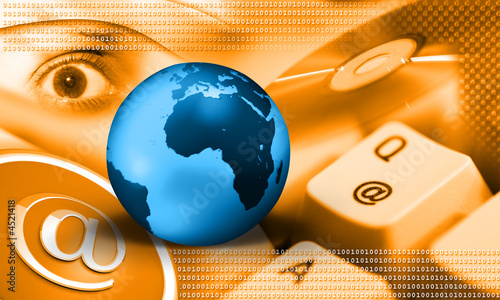 internet - orange blue earth 