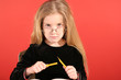 frustrated little girl at school