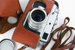 alte, old photo camera in cover