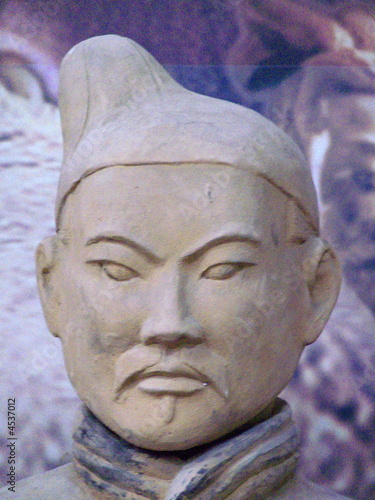 Visage de guerrier enterré, Terracotta, Xian, Chine
