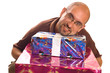 Young handsome man with gifts