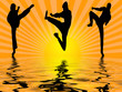 Martial arts and sunset