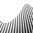 Abstract halftone wave in black and white 