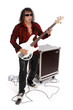 Musicien rock en studio