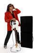 Guitariste  debout avec sa bass