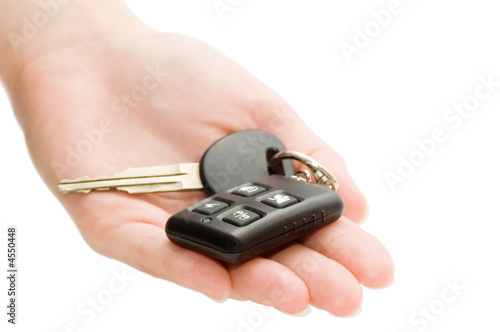 Hand with car keys