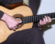 Hands of the guitarist