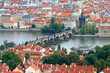 The aerial view of Prague City