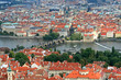 The aerial view of Prague City from Petrin Hill