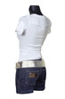 White vest and jeans shorts White vest and jeans shorts