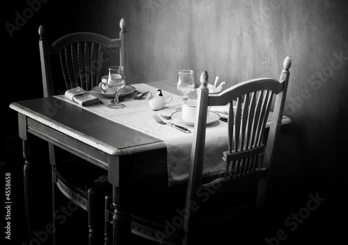 Small and Charming Restaurant Table in Provence, France Small and Charming Restaurant Table in Provence, France