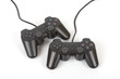 Video games controller pads - over a white background