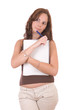 Beautiful thinking female student 