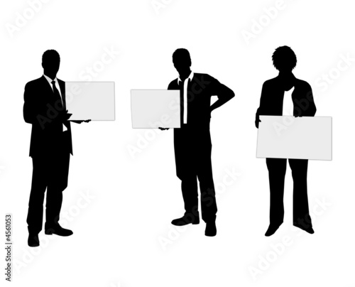 business people mit Plakat business people mit Plakat