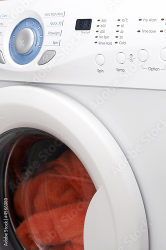 Photo: White washing machine White washing machine