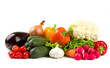 Set of different vegetables isolated on white