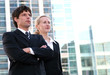 Business people standing outdoors