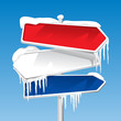 Frozen Signpost (editable vector or XXL jpeg image)
