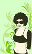 The girl in glasses. Green color