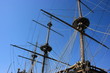 Masts of ancient battleship