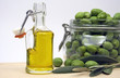 Extra virgin olive oil and organic olives