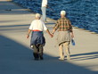 Baby boomers holding hands