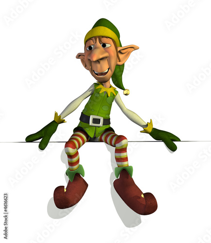 Santas Elf Sitting on Edge