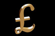 Golden pound sterling sign for British currency Golden pound sterling sign for British currency