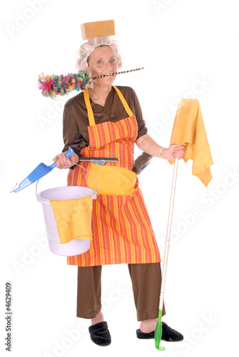 Photo: Cleaning housewife Cleaning housewife