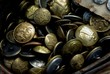 Shiny uniform buttons for sale in a market Shiny uniform buttons for sale in a market