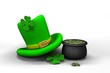 St. Patrick's Day leprechaun hat with four St. Patrick's Day leprechaun hat with four