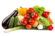 Set of different vegetables isolated on white