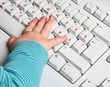Photo: Baby hand with keyboard Baby hand with keyboard