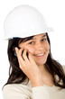 female architect on the phone