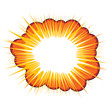 Orange explosive callout area for text over white background