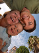 Funny picture of happy young family